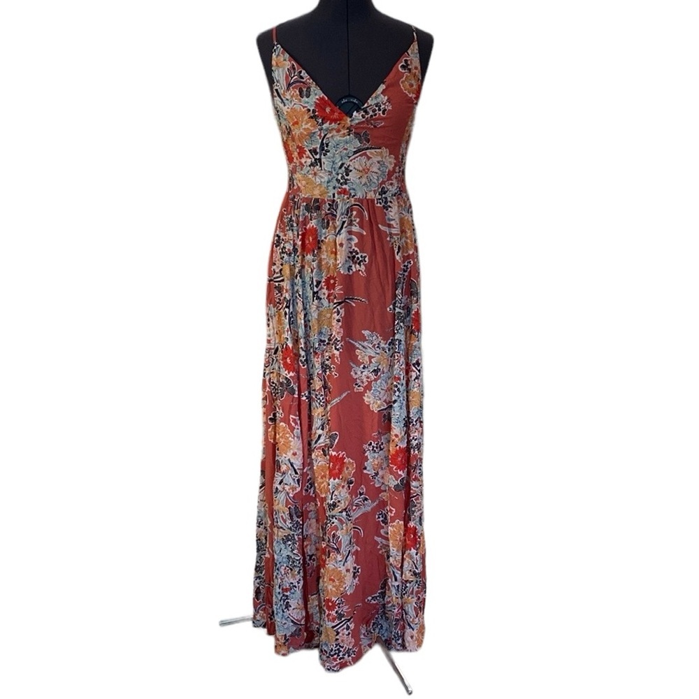 Free People Intimately Through The Vine Maxi Dress Combo Sz L Floral Crunch - Picture 5 of 16